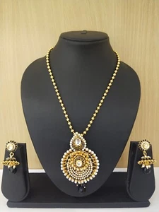 Conjunto de colgante de cadena de joyería de boda india Bollywood étnico chapado en oro colgante - Imagen 1 de 1