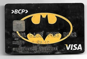 Expired  Visa Debit Card "..bANK CREDIT OF PERU - LOGO  "BATMAN. - Picture 1 of 1