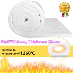 Ceramic Fiber Blanket 25mm Thick 1260℃ High Temperature Thermal Fireproof Mat AU - Picture 1 of 13