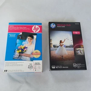 HP Premium Plus 4x6" Photo Glossy , High Gloss Inkjet Paper 100 Sheets Lot Of 2  - Picture 1 of 2