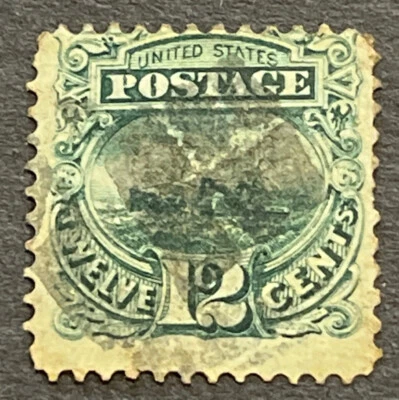 Travelstamps: 1869 US Scott #117 used,ng 12c green S.S. Adriatic Pictorial Issue - Image 1 of 4