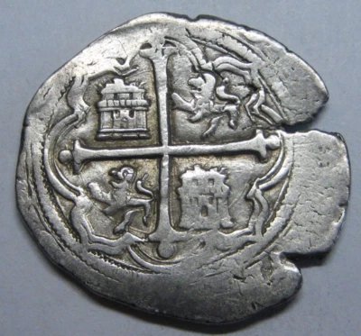 PHILIP II 2 REAL COB MEXICO ASSAYER O 1500s BEAUTIFUL SILVER COLONIAL ERA COB - Image 1 of 4