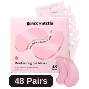 Grace & Stella Award-Winning Under Eye Masks – 48 Pairs | Pink Gel Patches - Picture 1 of 7