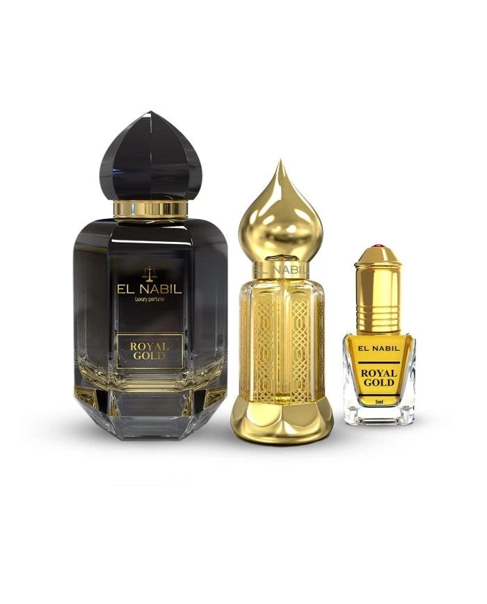 OFFRET INTENSE EL NABIL Coffret Royal Gold 65ml +12ml Spray +5ml