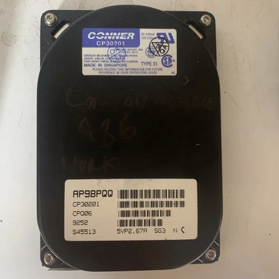 Conner CP30201 IDE ATA/PATA Hard Disk Drive  Type 51 212.6mb Tested Working  - Image 1 of 4