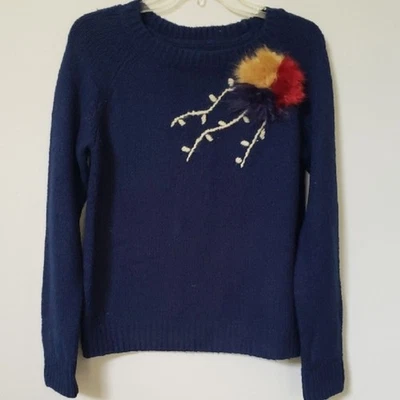 Field Flower 毛衣女式 L Evie 秋季美学粗针织 Cabincore Artsy — 第 1/4 张图片