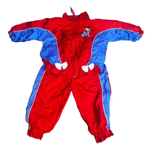 De Colección Años 90 24M Disney Bebés Minnie Mickey Mouse Nylon Cortavientos Set Rojo Azul - Imagen 1 de 19