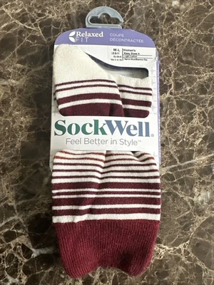 Calcetines Sockwell Easy Does It para mujer M-L (8-11) a rayas de arándano lana merino nuevos en paquete Foto 1 de 4