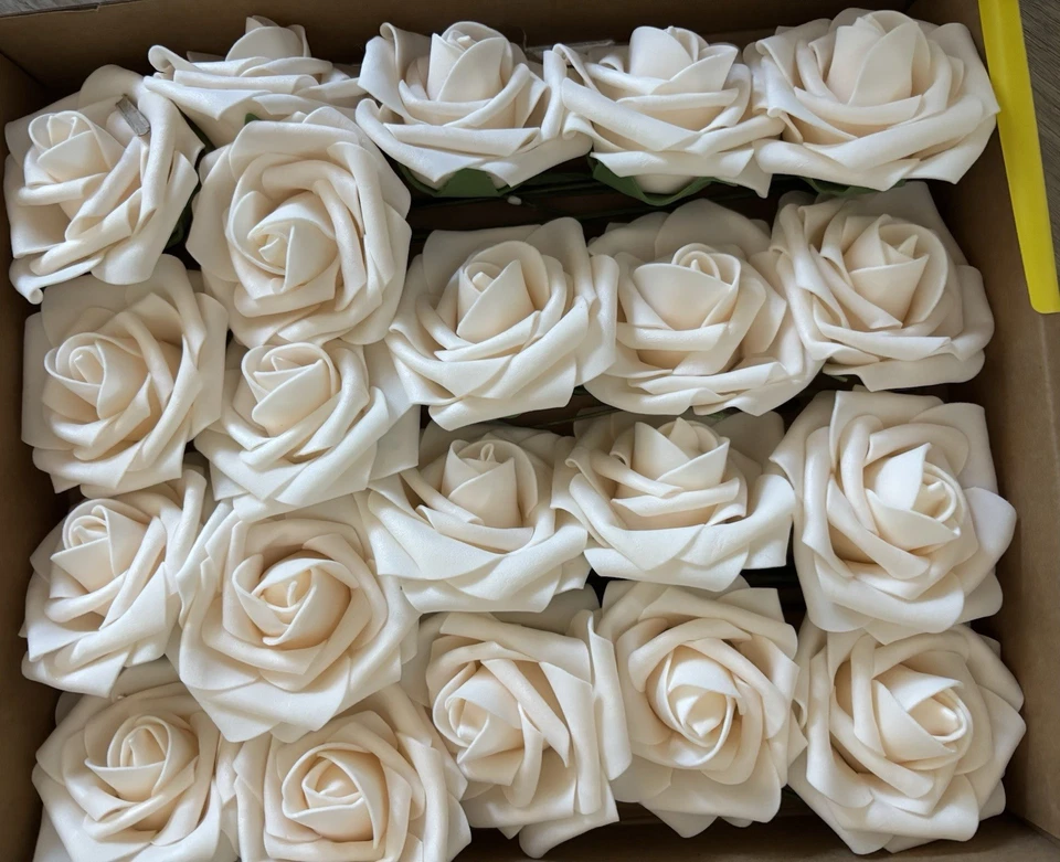 21 peças buquê de flores de seda artificial rosas de pêssego hastes longas para casamento - Imagem 1 de 1
