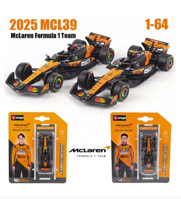 Modelo de coche fundido a presión Bburago 1:64 McLaren F1 2025 MCL39 Norris Piastri Foto 1 de 4