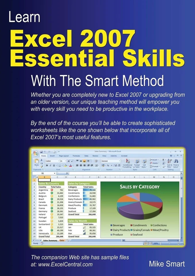 Learn Excel 2007 Essential Skills with The Smart Method: Courseware tutorial... Foto 1 de 1