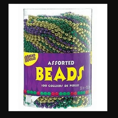 Accesorio para collares Amscan Mardi Gras, plástico, 30", paquete de 120 suministros para fiestas Foto 1 de 3