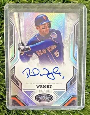 2025 Topps Tier One DAVID WRIGHT Silver Foil On Card Auto /10 SSP Mets - Image 1 of 2