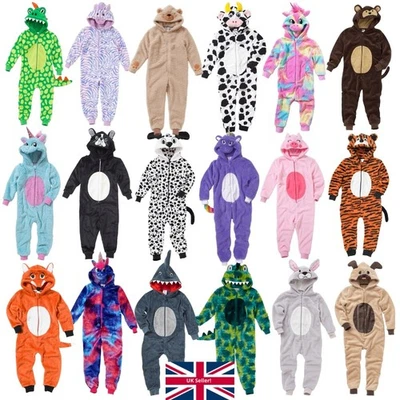 Combinaison à capuche polaire Animal Crazy Boys Girls 1Onesie Onesey nouveauté - Photo 1/4