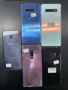 Lot Of 5 Samsung Galaxy S8/S9/S9+/S10/S10+ For Parts/Repair Bad LCD T9 - Picture 1 of 11