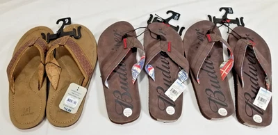 LOTE DE 3 PARES DE CHANCLAS MARRONES NUEVAS CON ETIQUETA TALLA 9/10 2@BUDWEISER 1@GEORGE  Foto 1 de 4