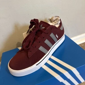 NWT Adidas Campus Vulc J IH8037 Size Men 5 Burgandy Red with Grey Stripes  - Picture 1 of 9