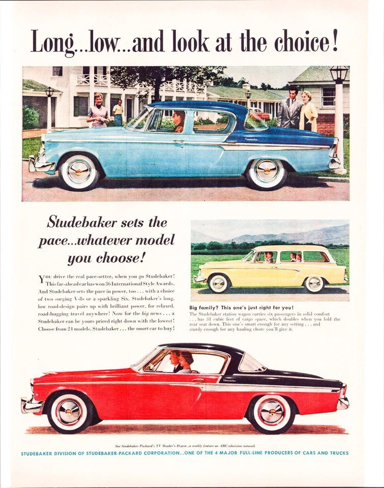 Anuncio impreso Studebaker 1955 Packard Station Wagon 10" x 14" vintage Foto 1 de 1