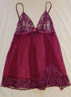 Lencería camisón Babydoll Fredericks of HOLLYWOOD de encaje púrpura talla grande Foto 1 de 3