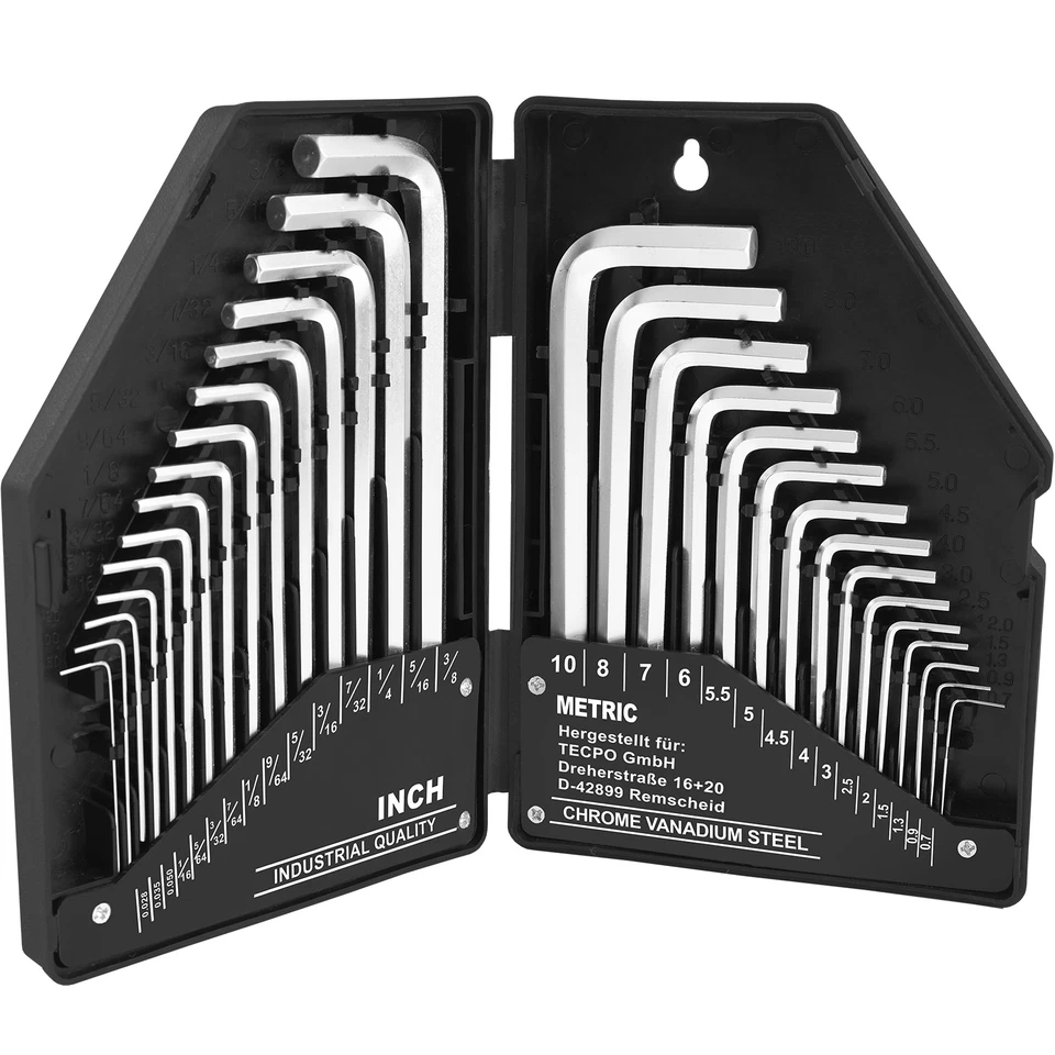30x INNENSECHSKANT SCHLÜSSEL SATZ ZOLL + METRISCH SECHSKANT für INBUS SCHRAUBEN - Bild 1 von 4