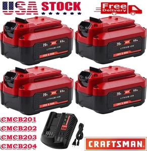 20V For Craftsman V20 MAX 8.0Ah Li-ion Battery CMCB204 CMCB202 CMCB201 CMCB205 - Picture 1 of 18
