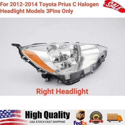 For Toyota Prius C 2012 2013 2014 Right Passenger Headlight Halogen Headlamp US Foto 1 de 4