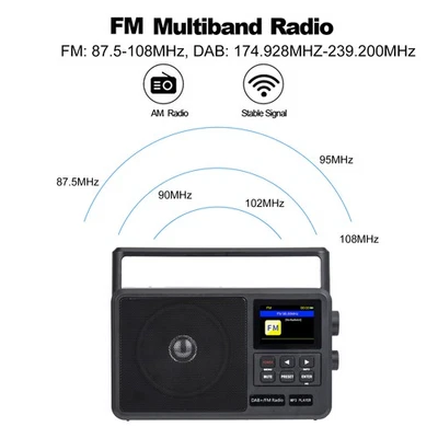HanRongDa CS-806 Portable FM Radio DAB+ Receiver WiFi Internet Radio CIML - Image 1 of 4