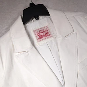 Levi Strauss Signature Single Breasted Cotton Blazer Button Jacket Women's XL - Afbeelding 1 van 13