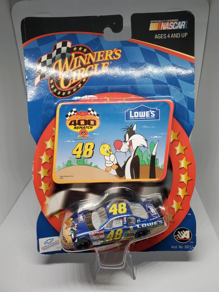 48 Jimmie Johnson Lowes Rookie 2002 Looney Tunes Monte 400 Winners Circle 1 64