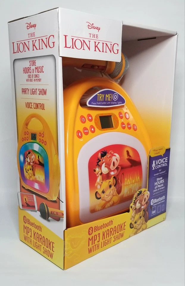 Disney Lion King Bluetooth MP3 Karaoke Machine Rechargeable Great Christmas Gift