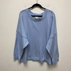 J Jill Womens Pale Blue Easygoing Relaxed Knit Long Sleeve Pullover Sweater 4X - Picture 1 of 7