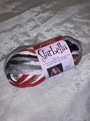 Premier Yarn Starbella Flash Ribbon Yarn Collegiate Red Black Gray Georgia Ohio - Image 1 of 4