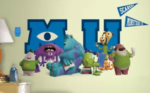 Disney MONSTERS UNIVERSITY wall stickers MURAL 6 decals Mike Sulley collage - Picture 1 of 3