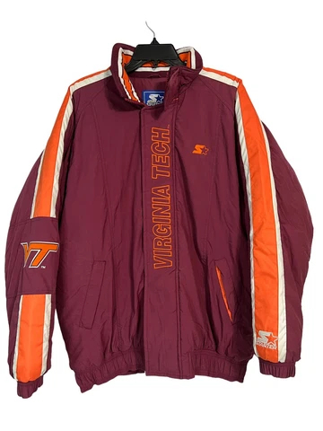 Vintage Starter Jacket Virginia Tech Hokies Size Medium Cover
