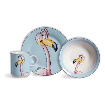 Ritzenhoff & Breker HAPPY ZOO Flamingo Kindergeschirr Teller Schale Tasse Set - Bild 1 von 3