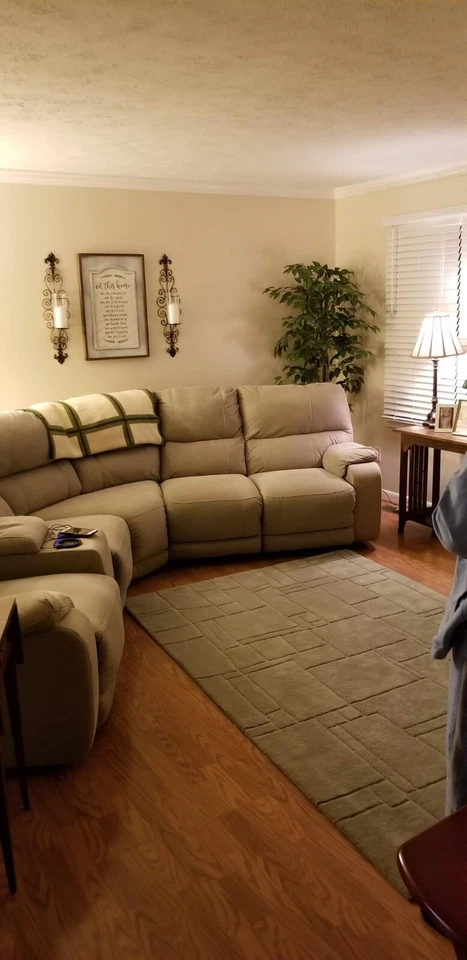 Ashley Cream Colored 3 Electric recliners With Two Cup Holders and Two USB Ports - Image 1 of 1