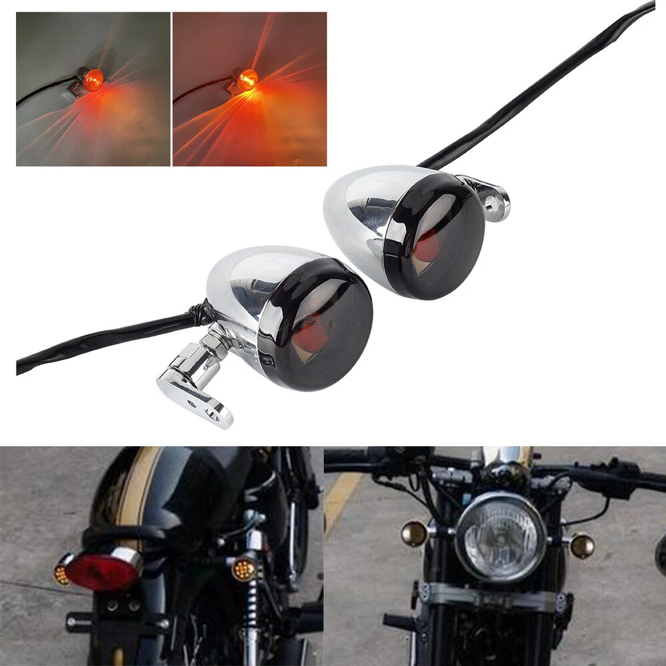 Par de luces intermitentes de señal de giro delanteras para Harley Sportster FXDL Softail FXBB FXFB Foto 1 de 4