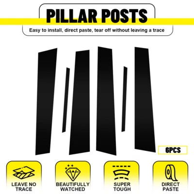 Kit de guarnição de janela preta postes de pilar 6 peças guarnição de porta para Acura TL 2004-2008 EOA - Imagem 1 de 4