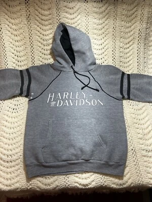 1970s Harley Davidson, grey sweatshirt, hoodie, man, or woman’s unisex vintage - Image 1 of 4