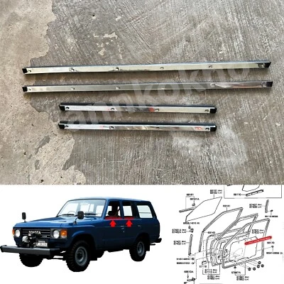 para Toyota Land Cruiser FJ60 BJ60 línea de cinturón de puerta interior resistente a la intemperie sello de goma Foto 1 de 4