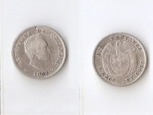 Colombia 10 centavos 1934 Simon Bolivar Rare!!! - Picture 1 of 1