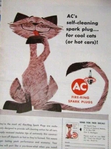 1962 AC Spark Plug Cool Cats Hot Cars Original Print Ad 8.5 x 11" - Picture 1 of 4