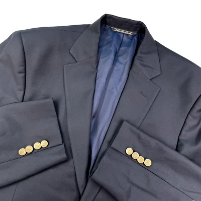 Blazer VINEYARD VINES Hombres 40R Lana Abrigo Deportivo Azul Marino Dorado Metal VV Logo Botones Foto 1 de 4