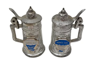 Vintage Hoover Dam Silver Salt and Pepper Shakers Beer Stein with Handle and Lid - Picture 1 of 6