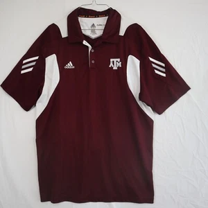 Texas A&M Aggies Polo Shirt Mens Large Adidas Climalite Scorch Golf Short Sleeve - Picture 1 of 6