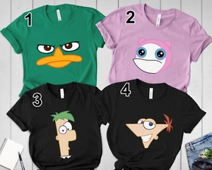 Disney Phineas And Ferb Costume Big Face Halloween Unisex Adult Kid Shirt 401136 - Picture 1 of 10