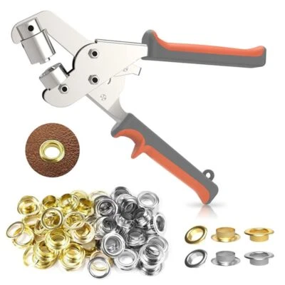 Handheld Grommet Tool Kit Eyelets Button Pliers Lightweight Manual Puncher - image 1 of 4