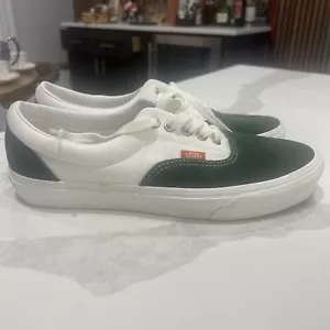 Vans Men’s Era Varsity Canvas Forest Green & White Suede Shoes Size 9.5 - Picture 1 of 10