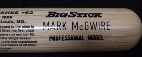 Mark McGwire 1998 Rawlings Big Stick Baseball Bat Limited Edition 916/19,998 Cover
