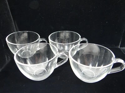 Bodum Clear Glass Cups Coffee Tea Set of 4 Flat Bottom Made France - Image 1 of 4